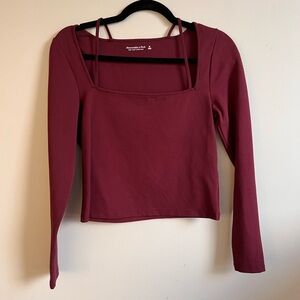 Abercrombie & Fitch Strappy Long-Sleeve Ponte Top